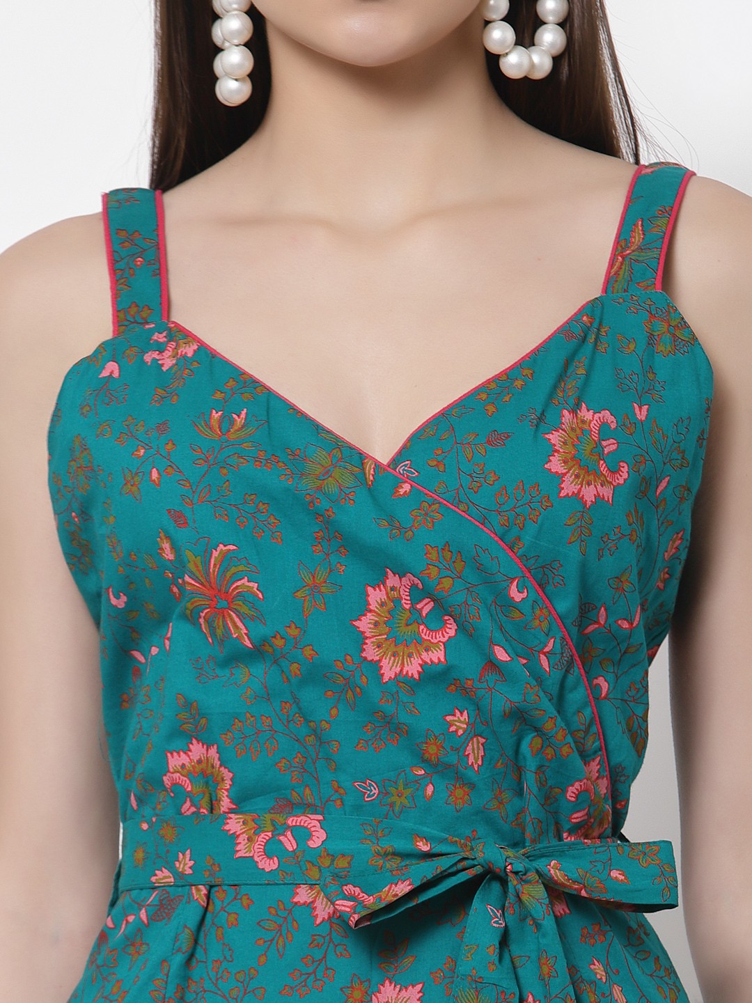 Printed Cotton Long Jumpsuit