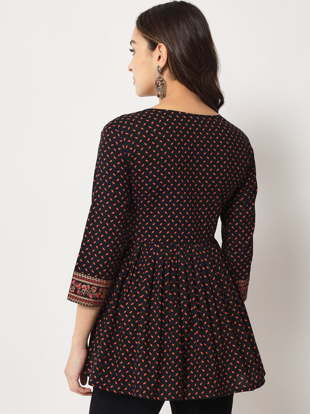Cotton Printed Flared Top