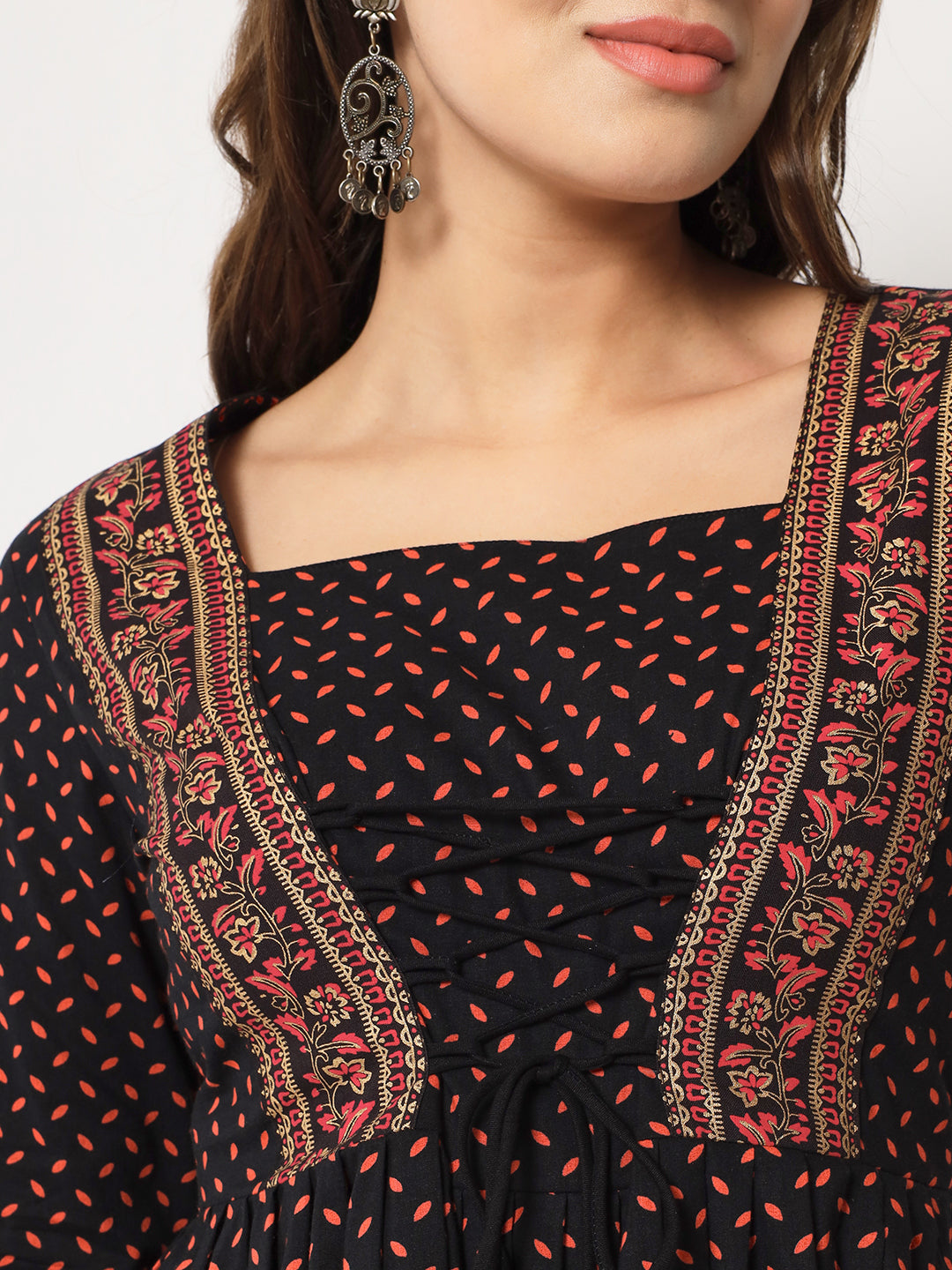 Cotton Printed Flared Top