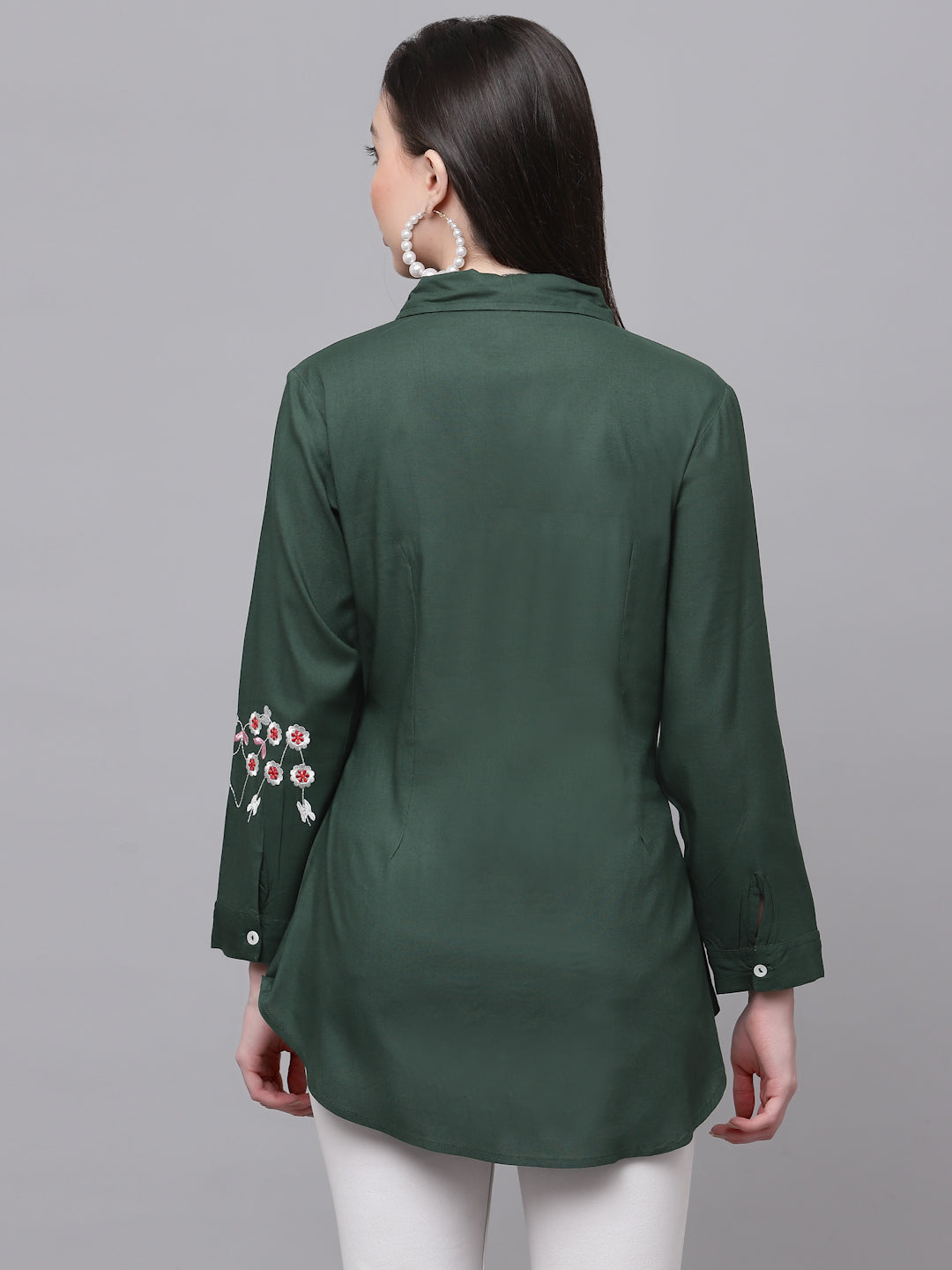 Stylish Rayon Embroidered Top