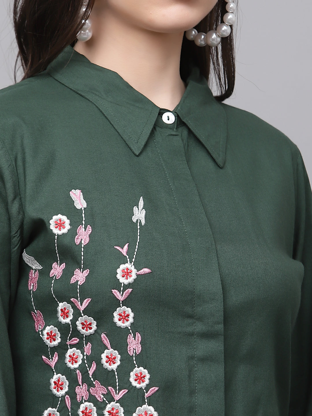 Stylish Rayon Embroidered Top