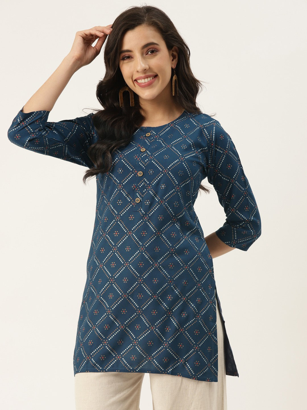 Straight Bandhani Kurta