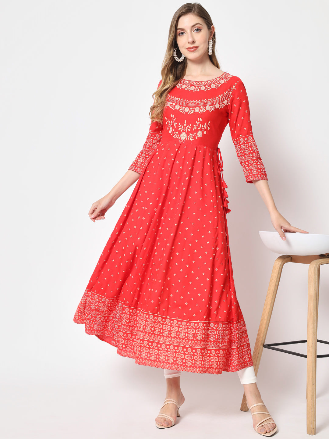 Rayon Printed Anarkali Kurta