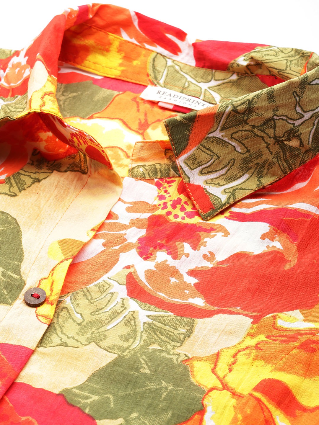 A Line Style Cotton Fabric Orange Color Co-Ord Set