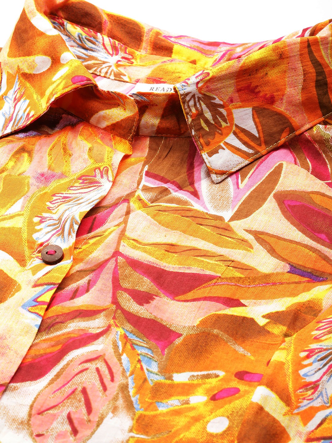 A Line Style Cotton Fabric Orange Color Co-Ord Set