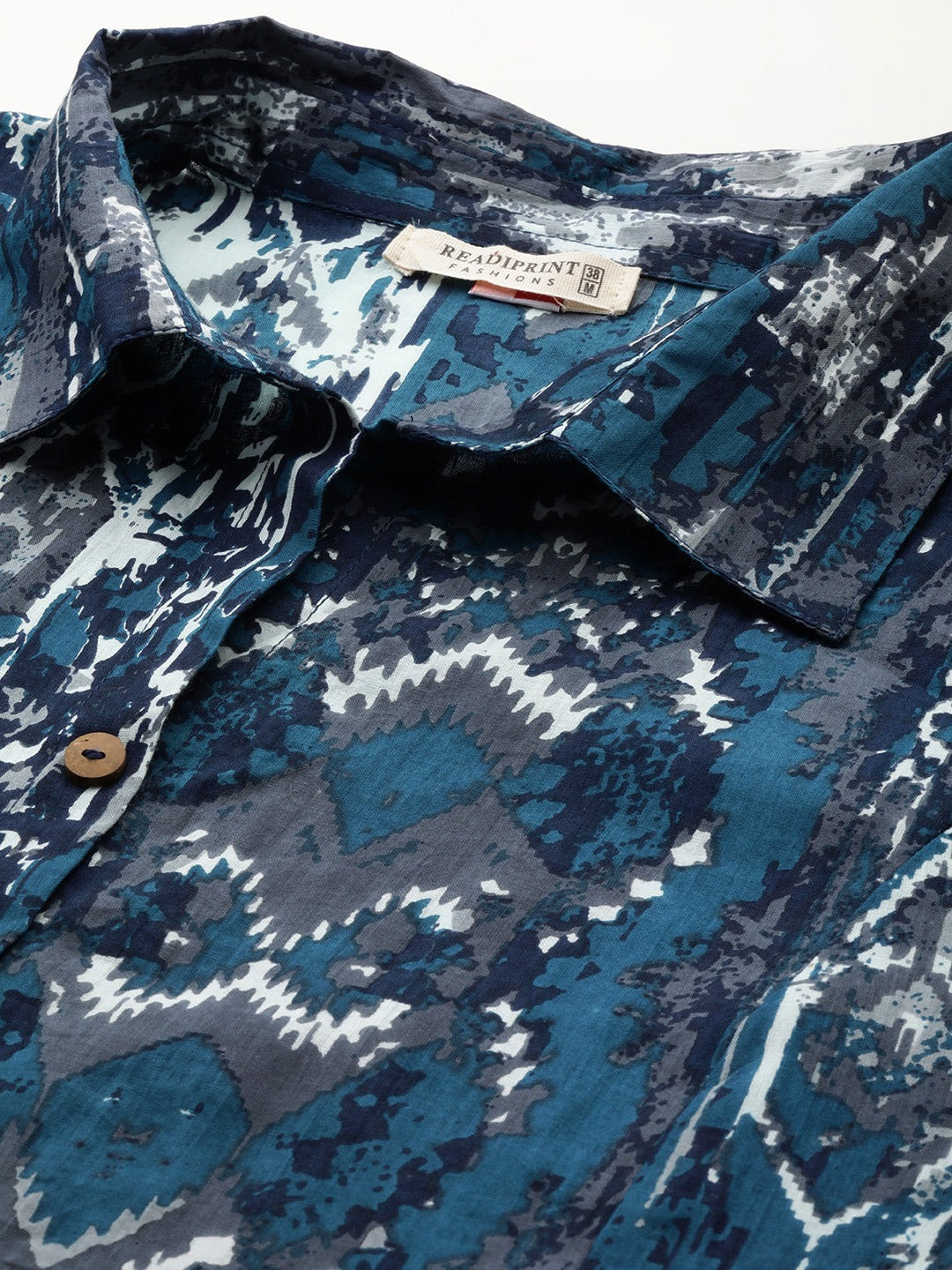 A Line Style Cotton Fabric Blue Color Kurta And Bottom