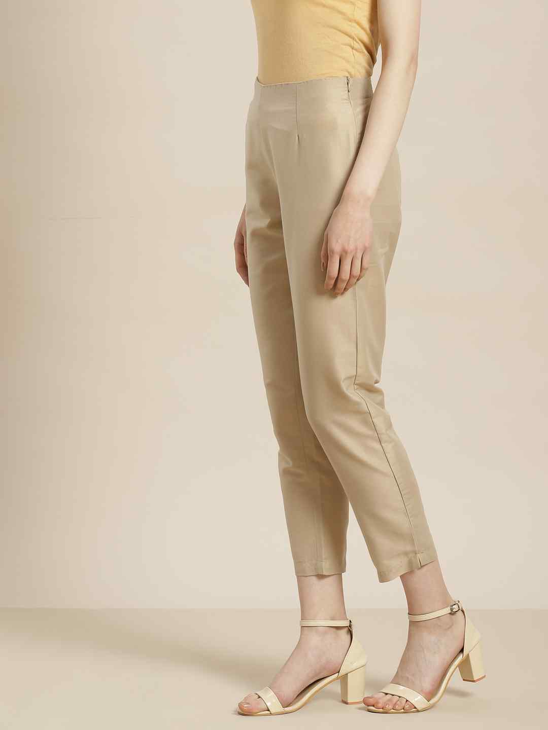 Sandgrey Poly Silk Solid Slim Fit Pant/Slim Pant