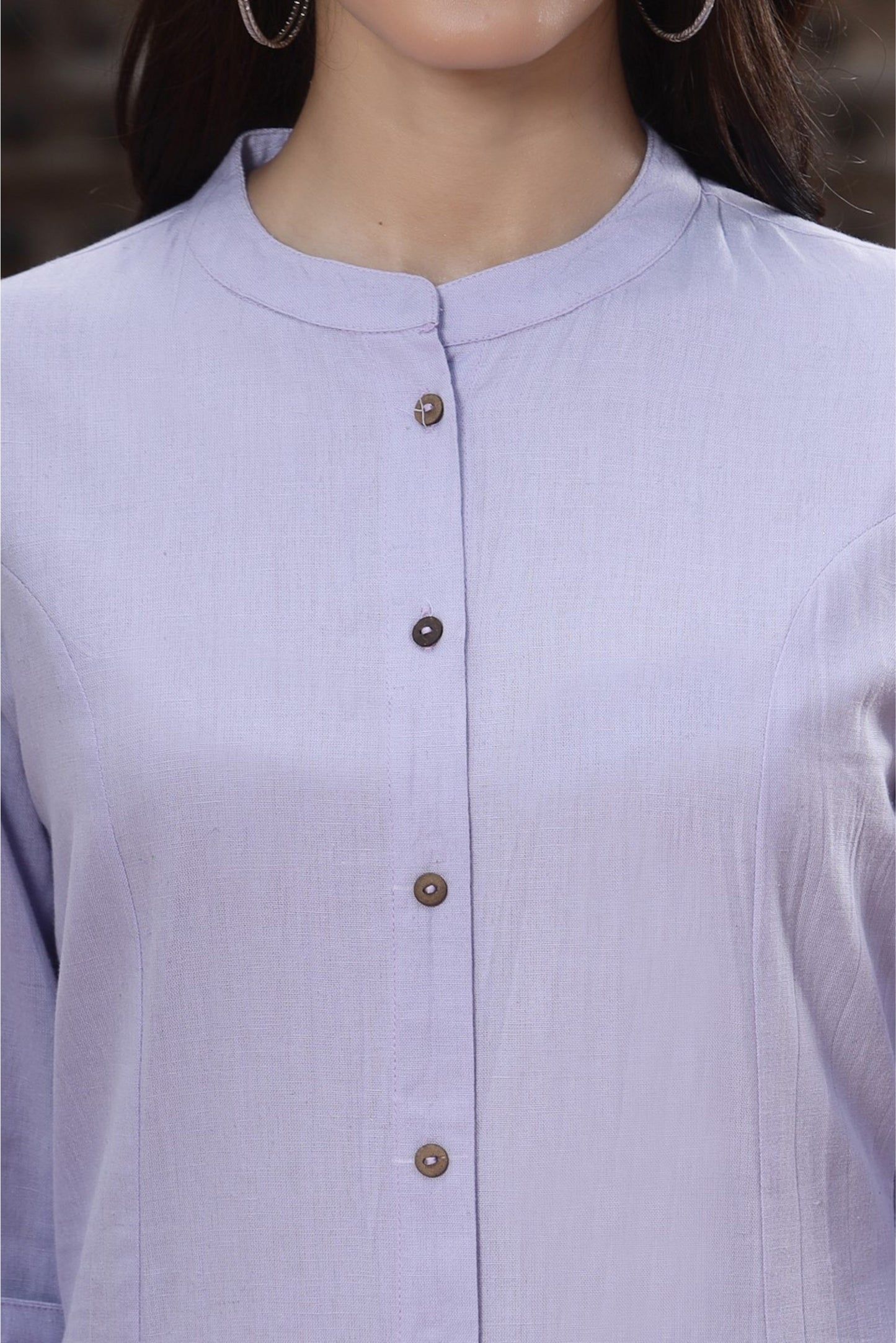 Lilac Cotton Flex Solid A-Line Kurta