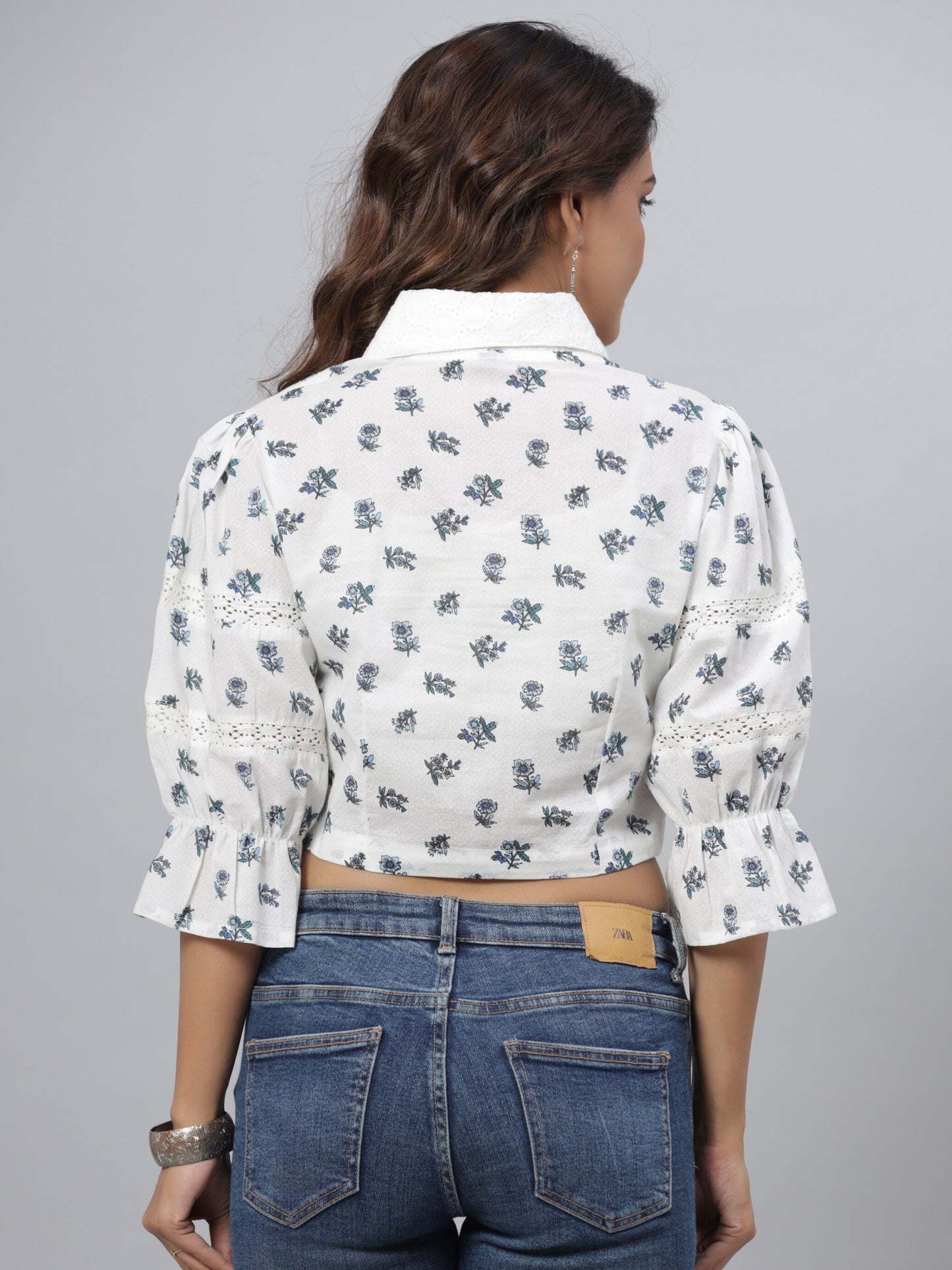 White Printed Top