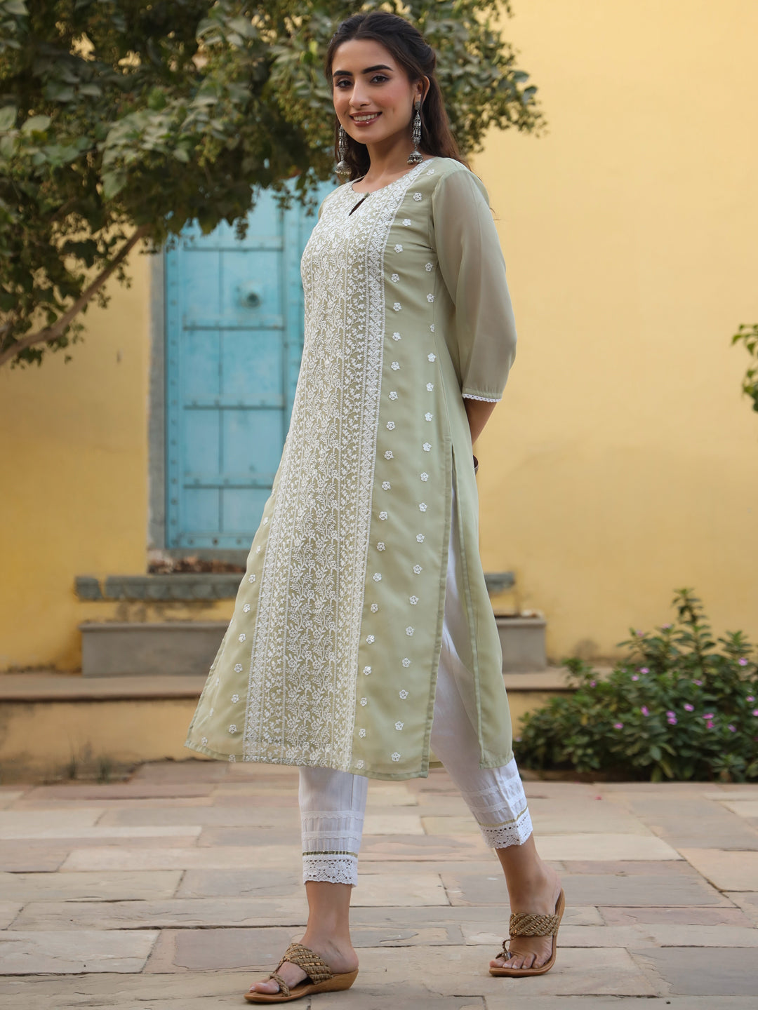 Ltgreen Georgette Printed Kurta