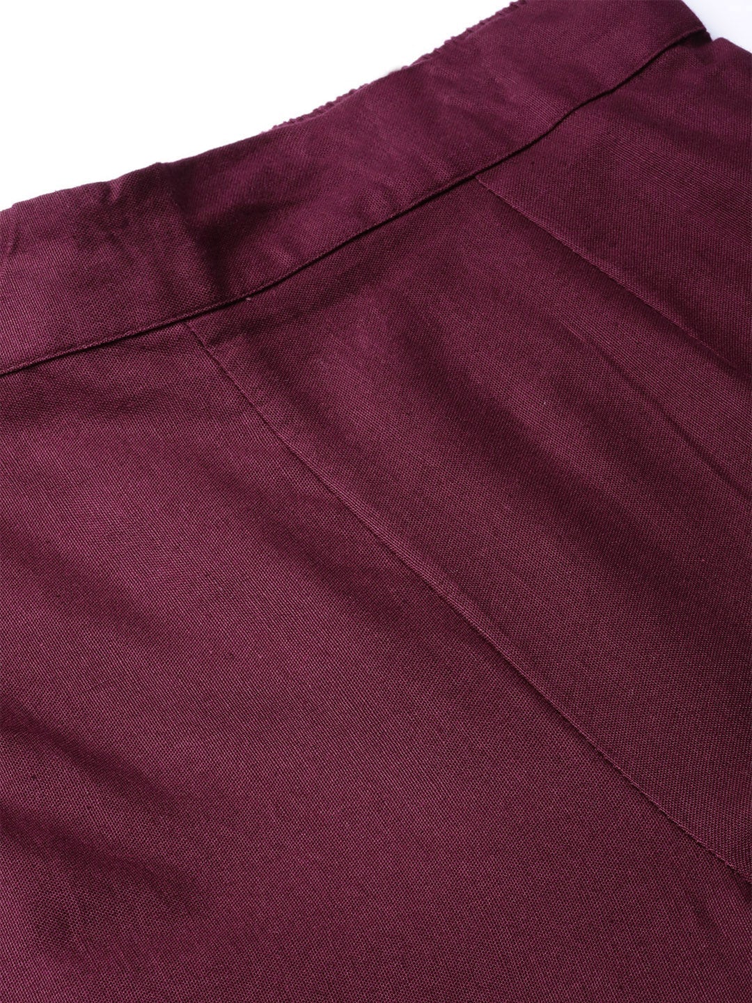 Burgundy Cotton Flex Solid Slim Fit Pant/Slim Pant
