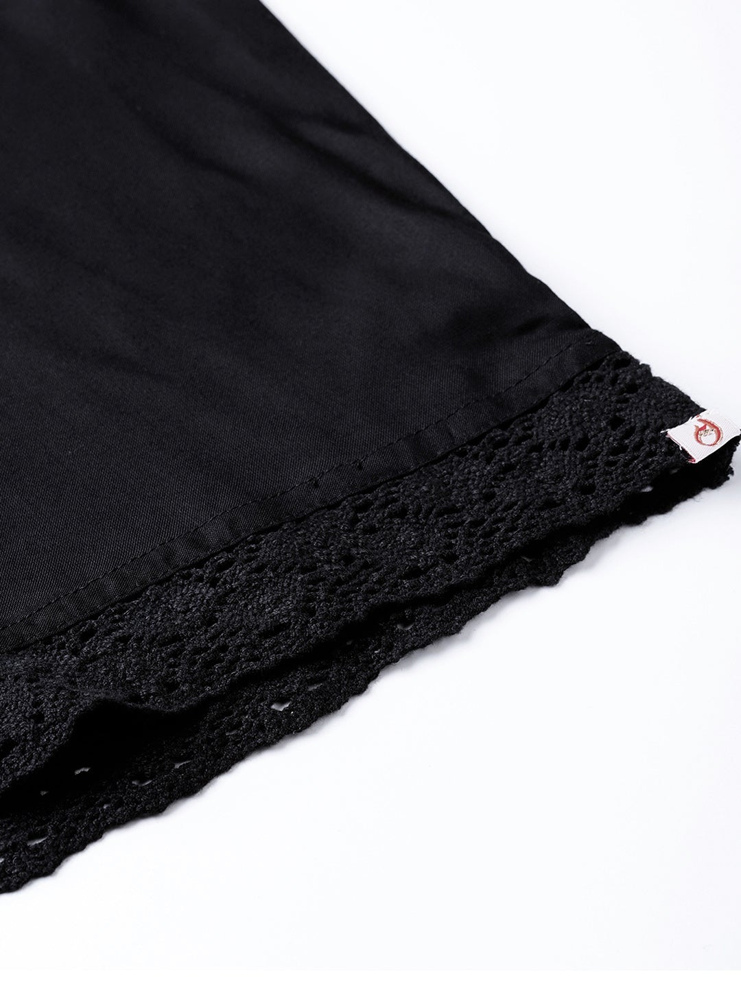 Black Rayon Solid Wide Leg Palazzo