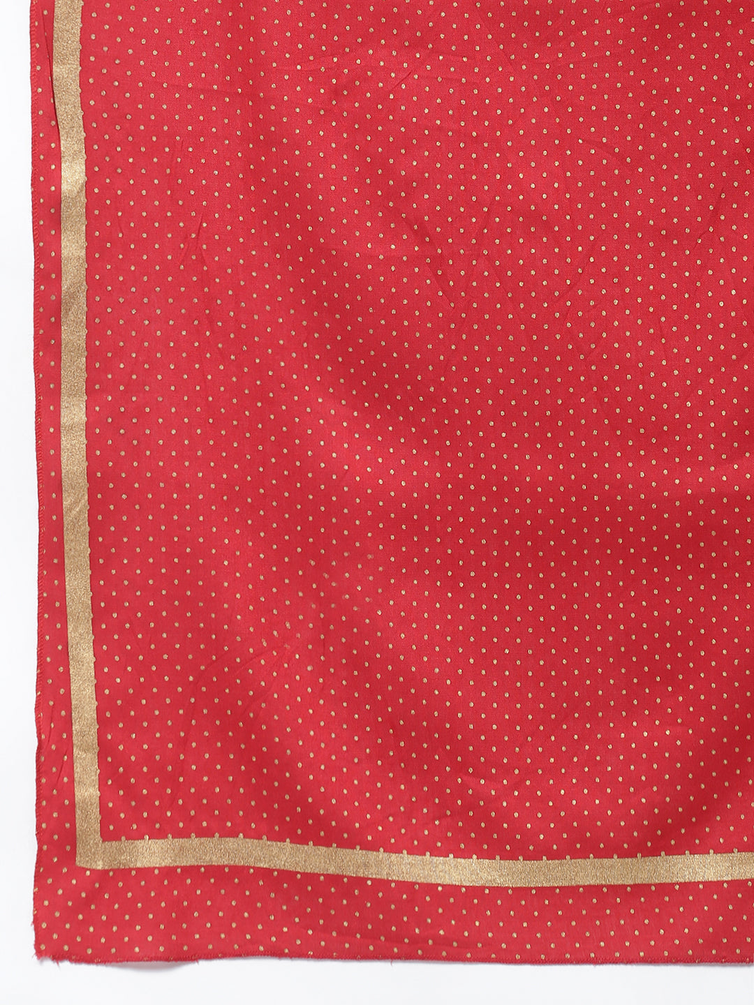 Gold Printed Rayon Flared Kurta Dupatta Set