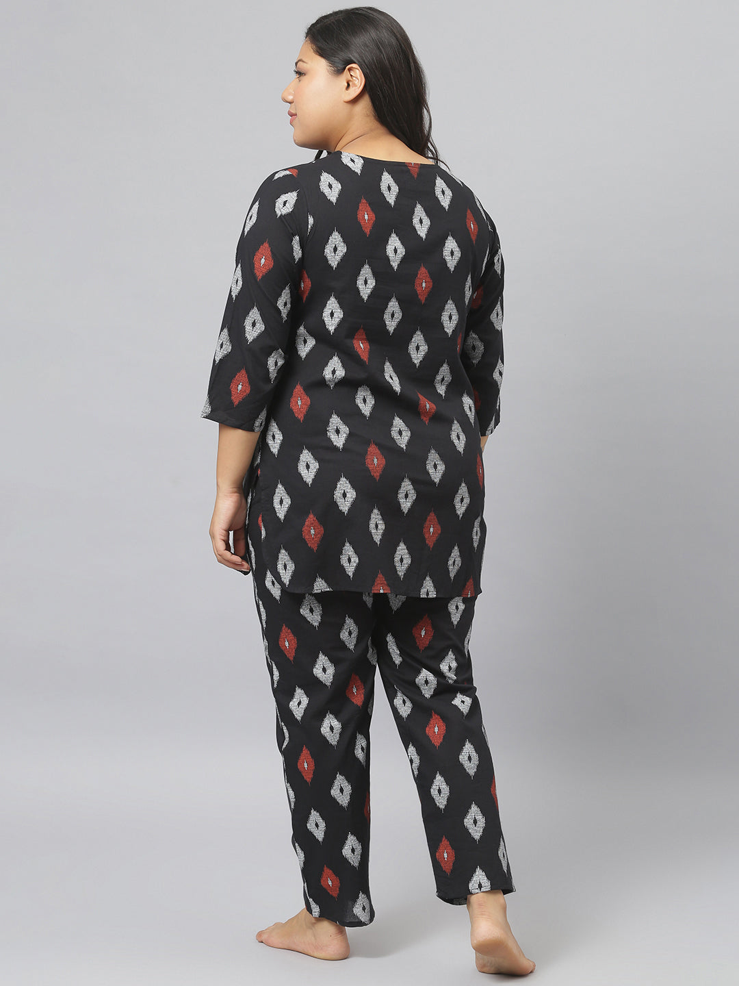 Cotton Geometric Print Night Suit Set