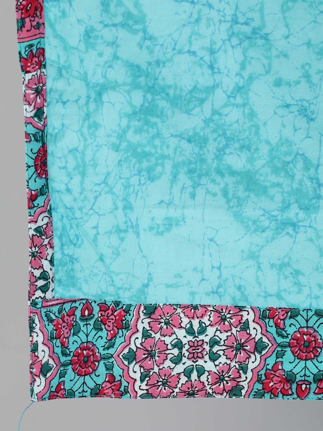 Women Pink & Blue Printed Kurta Set With Plazo & Dupatta