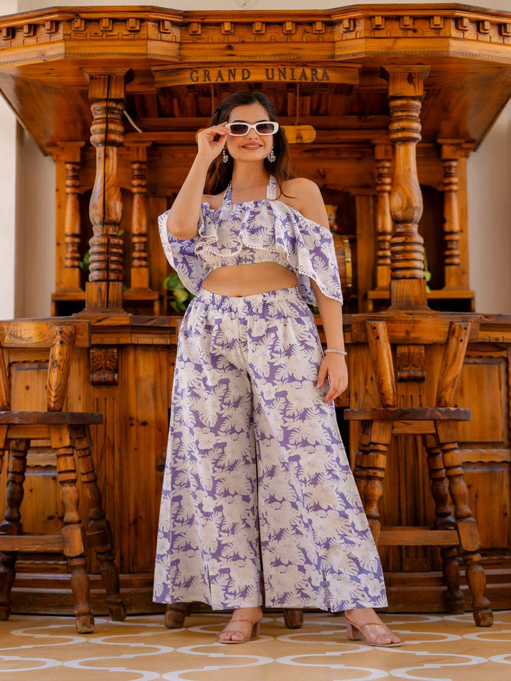 Purple Abstract Printed Co-Ord Set