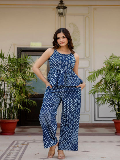 Navy Blue Printed Co-Ord Set