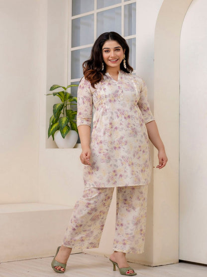 Cream Printed Co-Ord Set