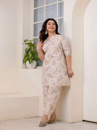 Cream Printed Co-Ord Set