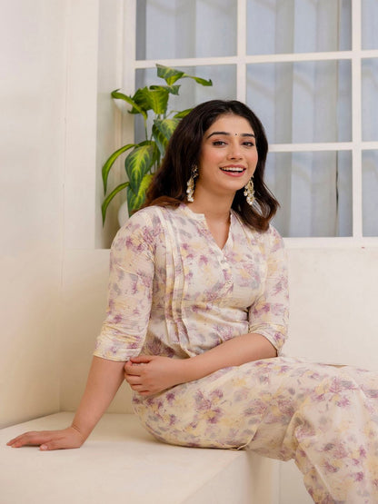 Cream Printed Co-Ord Set