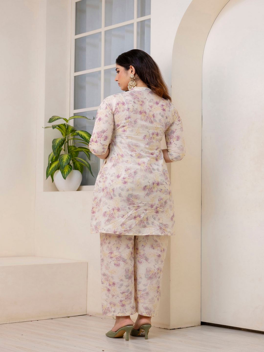 Cream Printed Co-Ord Set