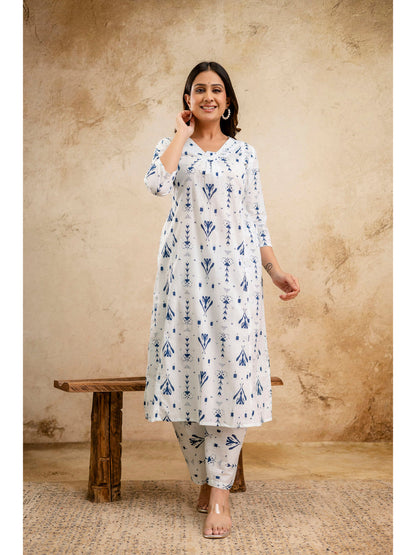 White Printed Co-Ord Set