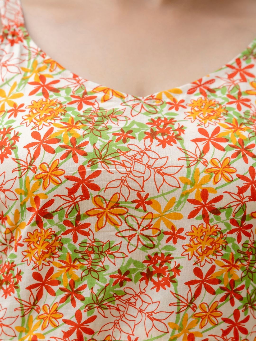 Multi Floral Printed Sleeveless Dress