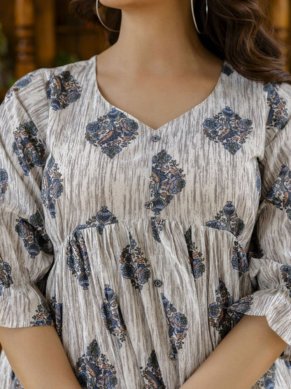 Off-White Printed Flared Dress