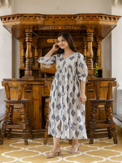 Off-White Printed Flared Dress