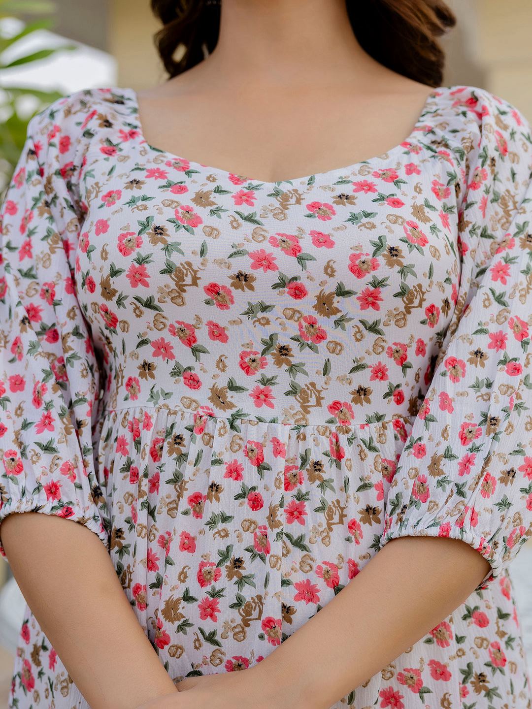 Off-White Printed Flared Dress