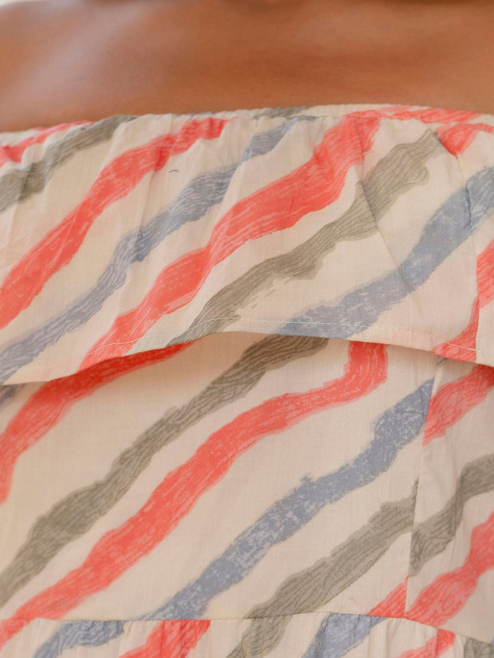 Off-White Lehariya Printed Flared Dress