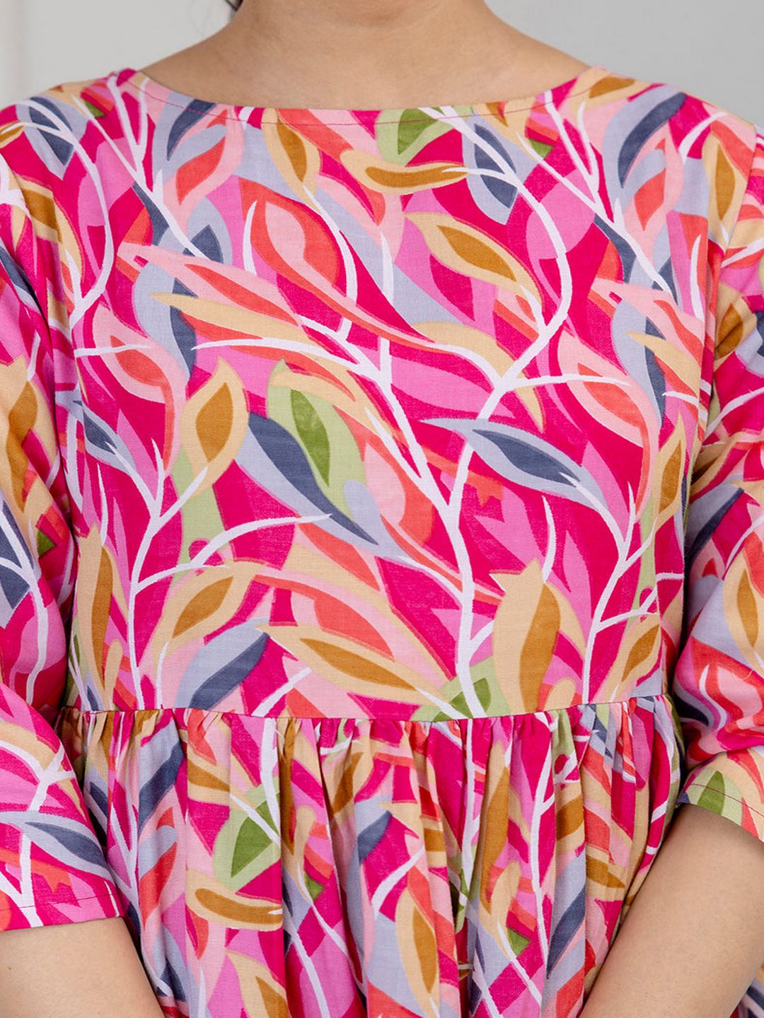 Multi Ethnic Printed Flared Dress