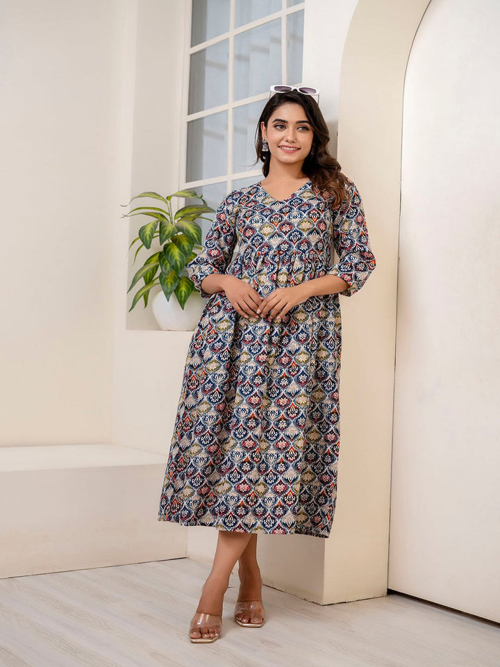 Nayo multi color printed dress – wholesale manufacturer &amp; exporter from India