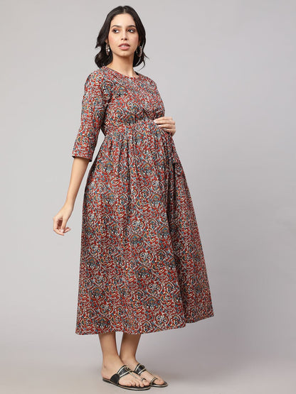 Multi Printed Maternity Dress