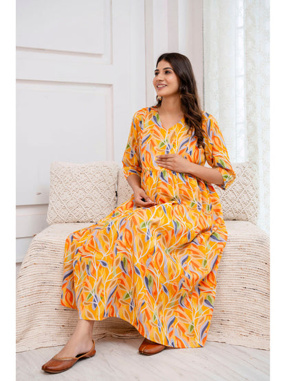 Multi Printed Maternity Dress