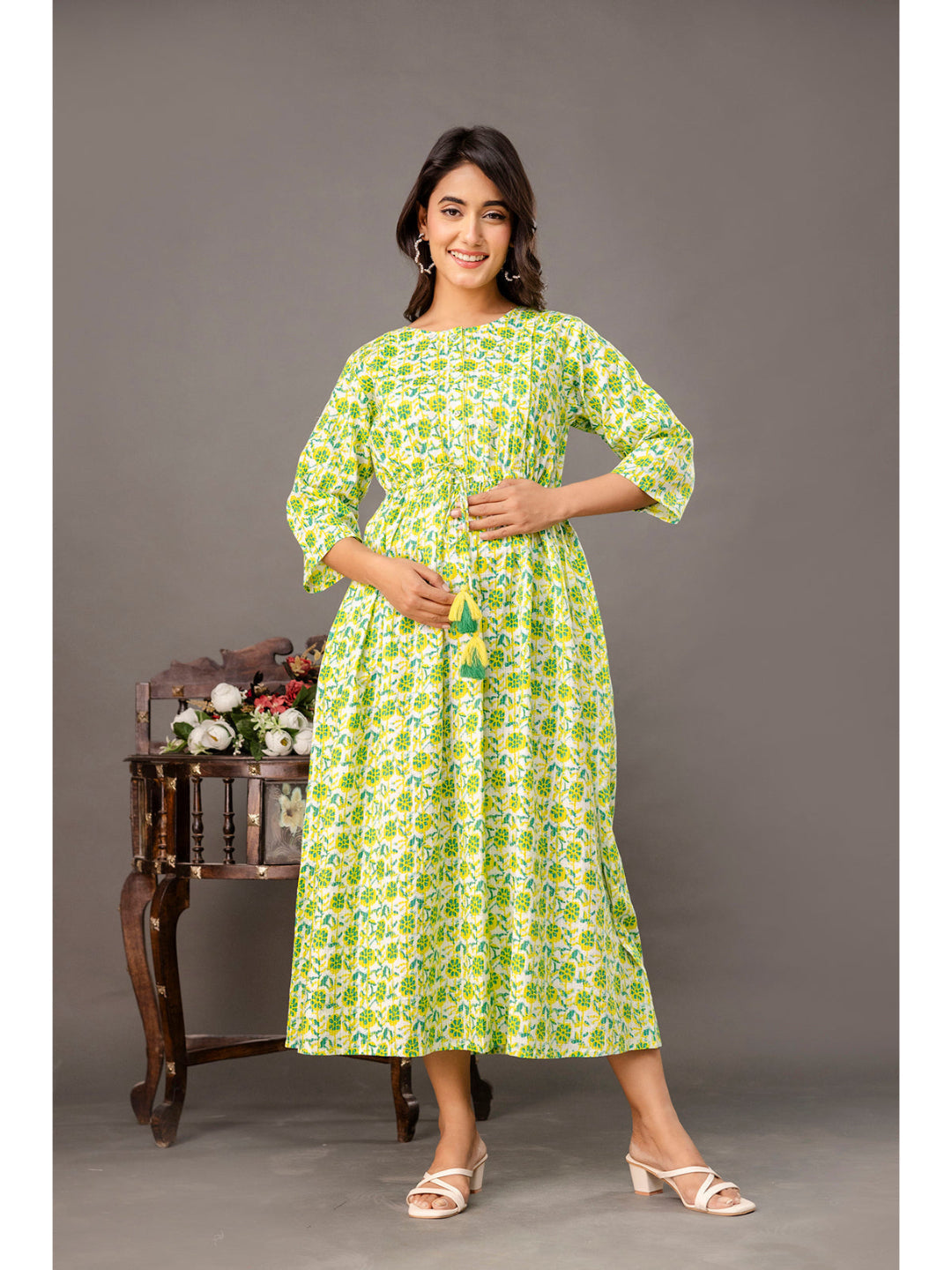 Floral Printed Maternity Dress