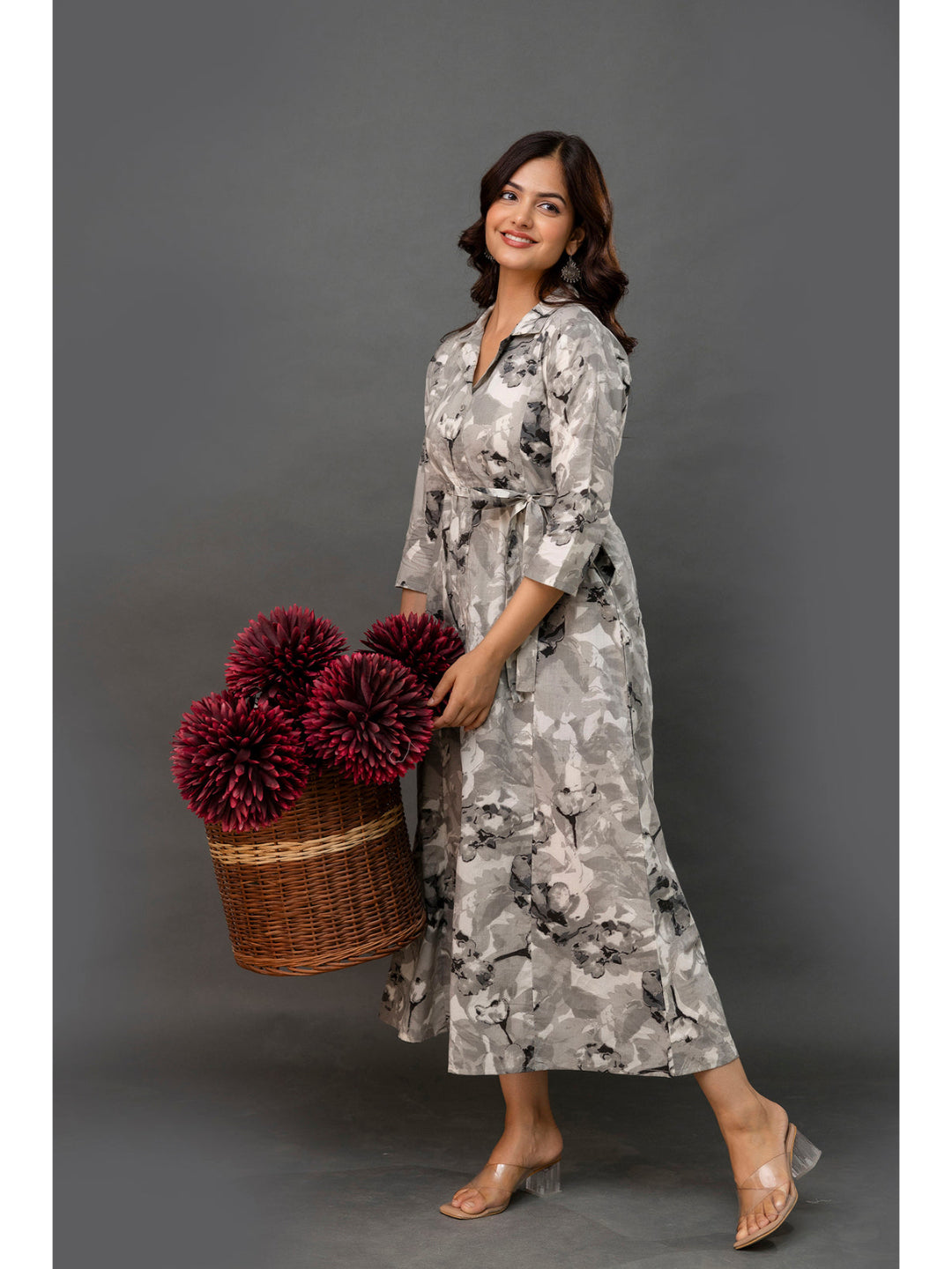 Grey Printed Dress