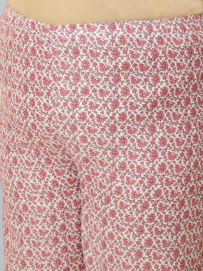 Plus Size Pink Printed Kurta And Palazzo With Dupatta