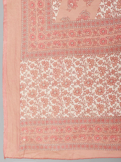 Plus Size Pink Printed Kurta And Palazzo With Dupatta
