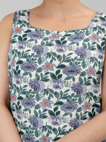 Off White Printed Straight Kurta With Trouser