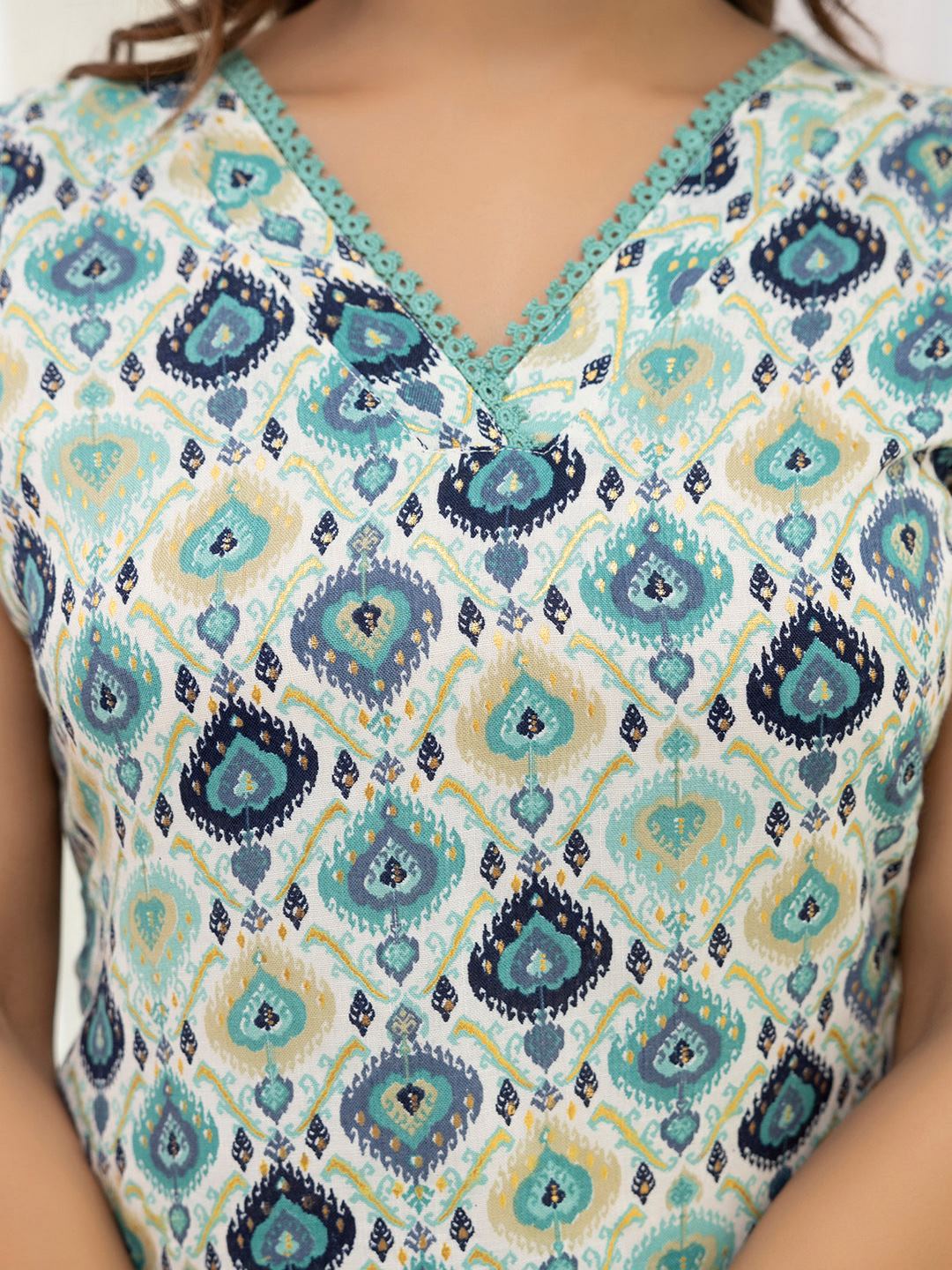 Multi Color Printed Straight Kurta With Trouser