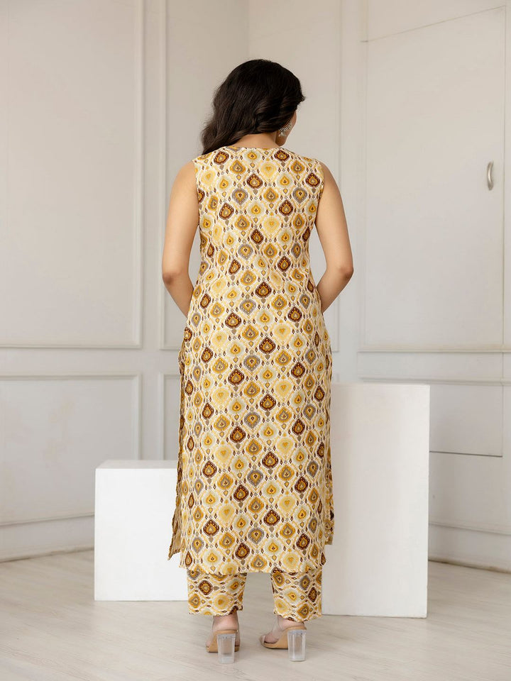 Multi Color Printed Straight Kurta With Trouser