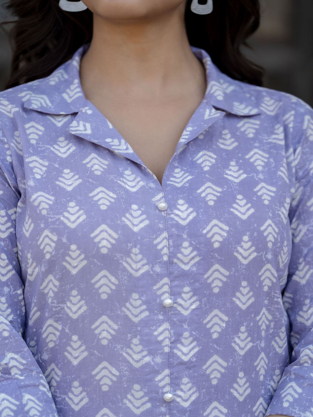 Purple Printed Straight Kurta And Trouser With Dupatta