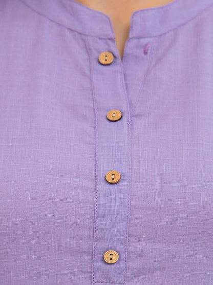 Purple Straight Kurta With Trouser