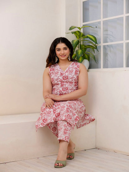 Off White Color Printed Straight Kurta With Trouser