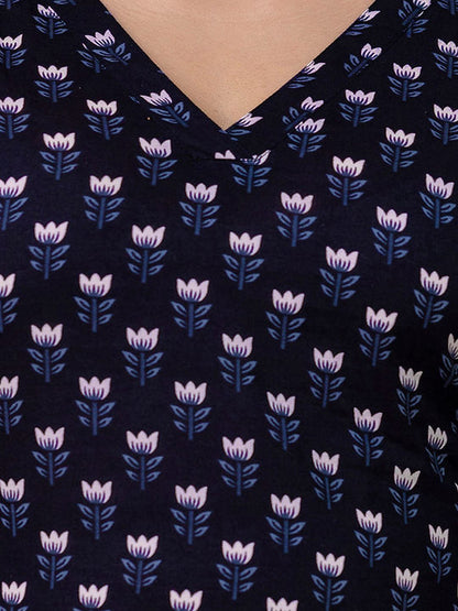 Black Ethnic Printed Kurta And Trouser With Dupatta