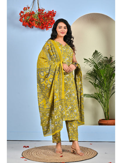 Floral Printed Kurta Set with Dupatta