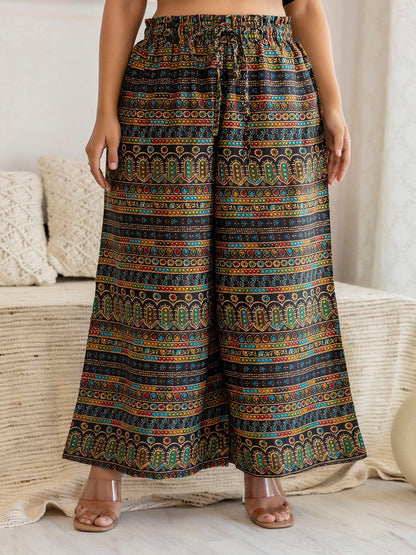 Black Printed Straight Palazzo