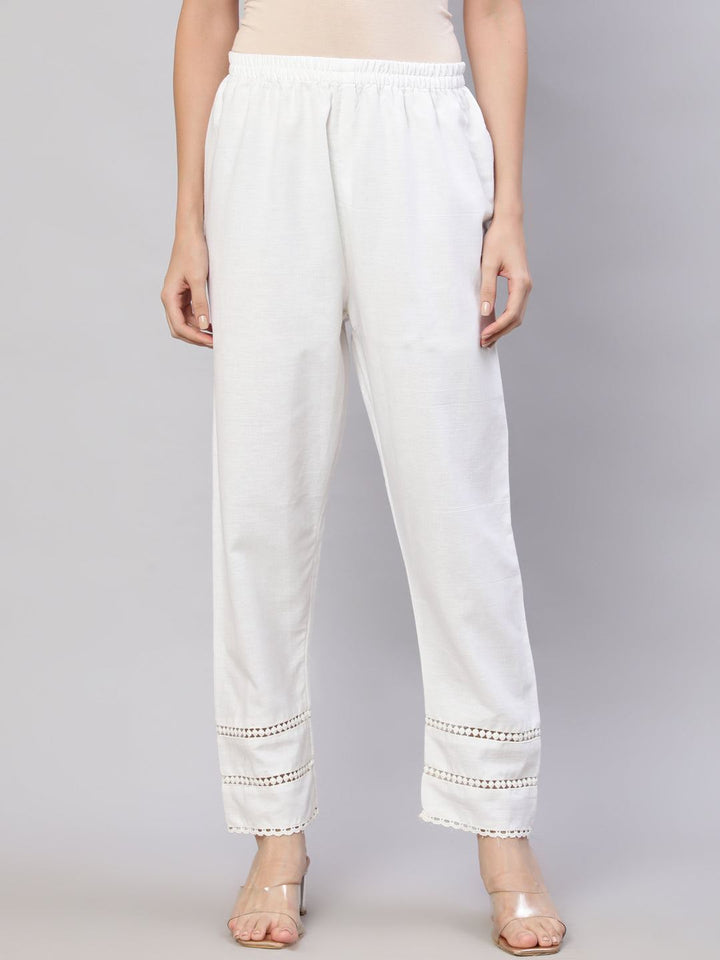 Nayo white solid pant – wholesale supplier