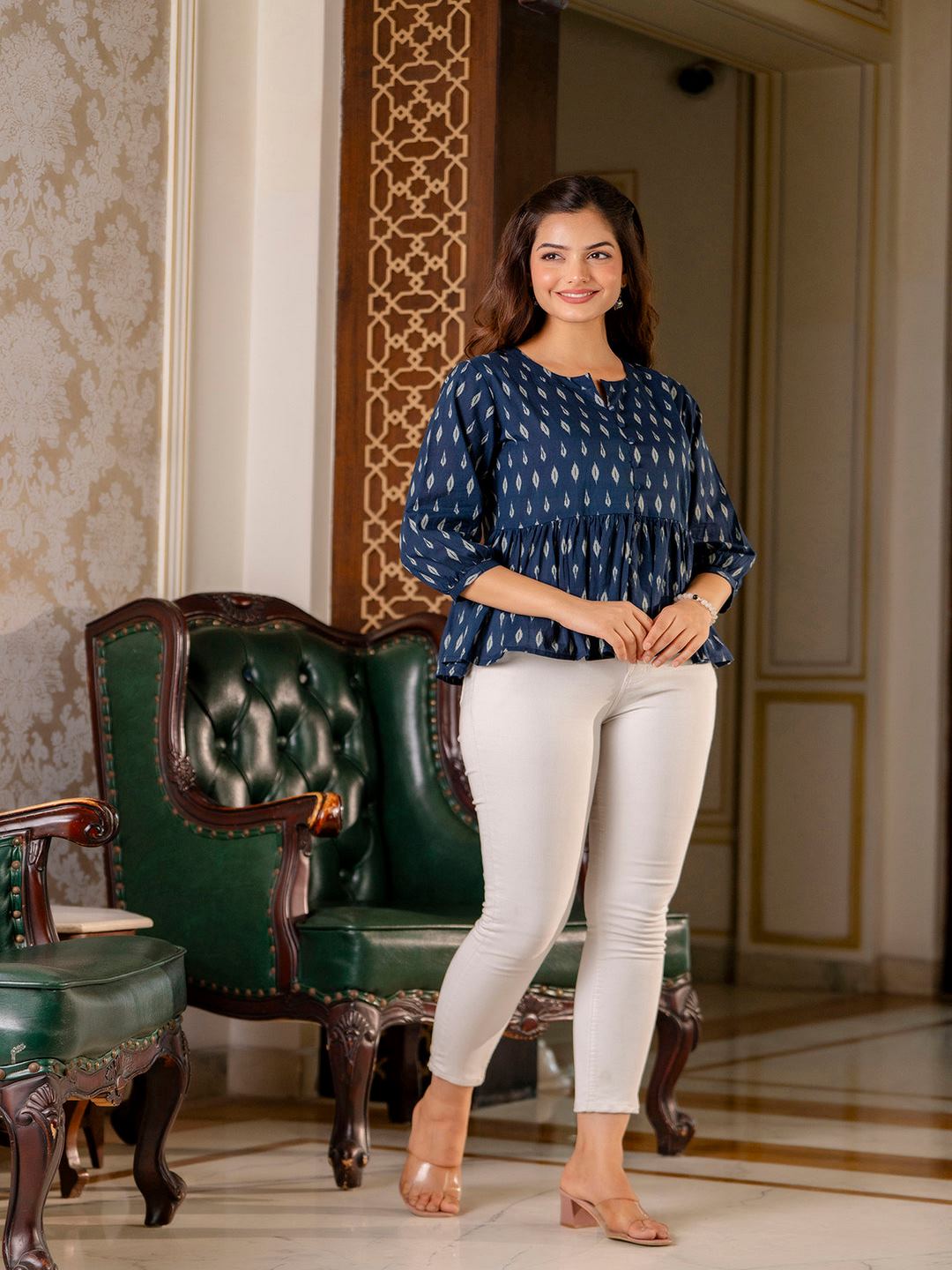 Blue Peplum Tunic